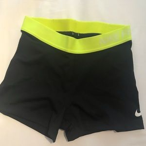Nike Pro Neon Yellow/Black Dri-Fit shorts